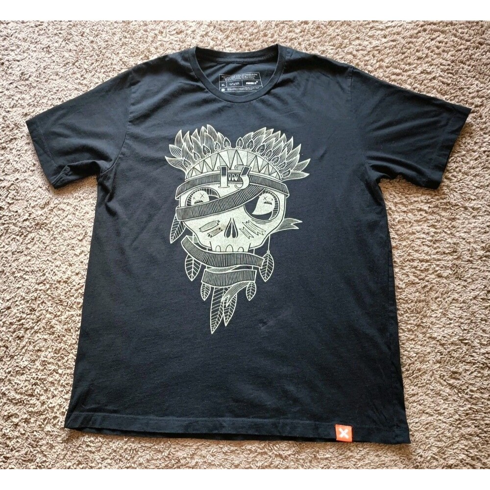 Truth Anti Smoking T-Shirt Men's Size XL Skull Graphic Print Black Shirt